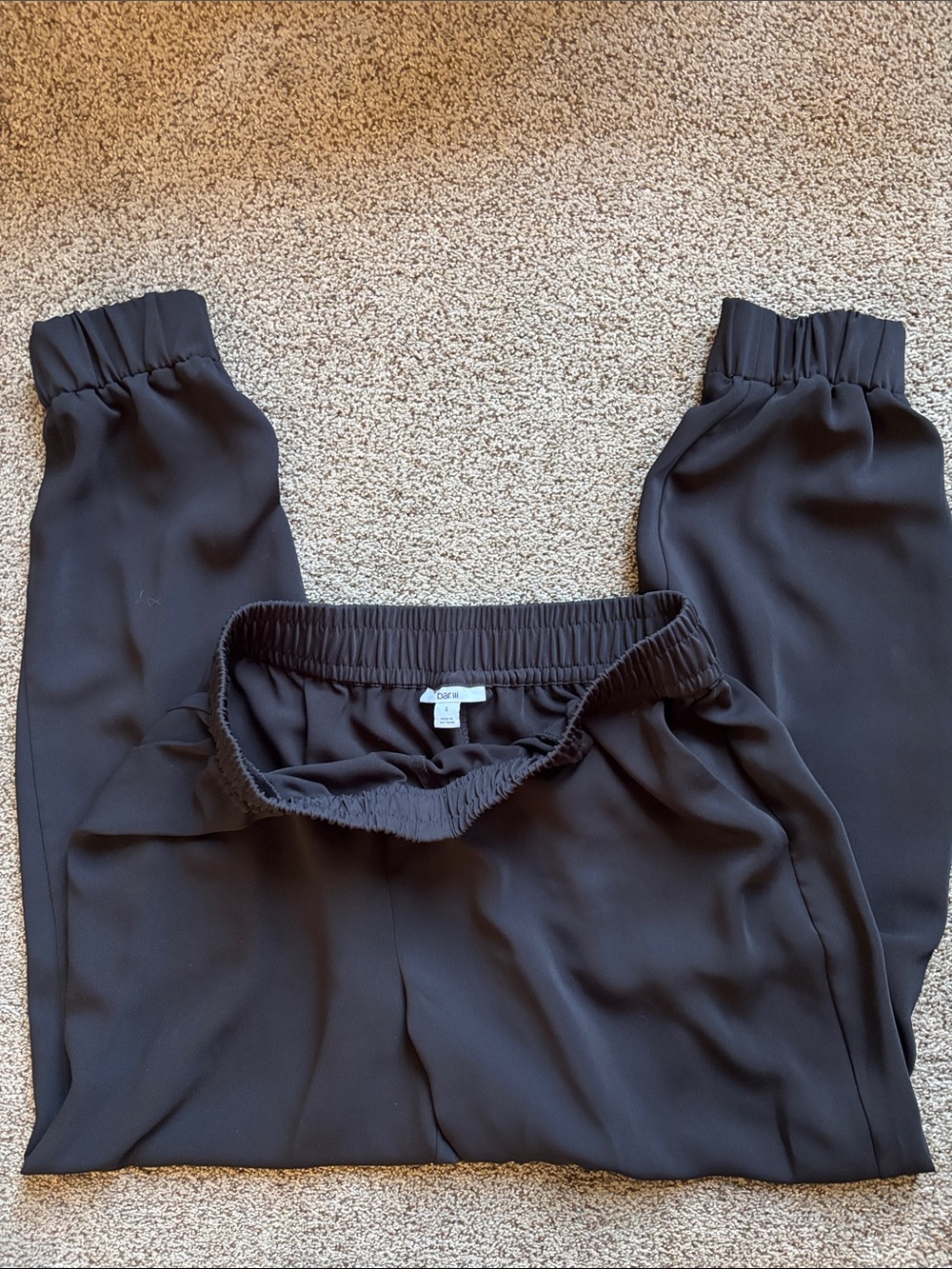 Bar iii Women's Black lightweight Elastic-Waist Jogger Pants sz L